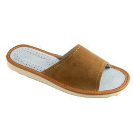 Natürliche Damenschuhe aus Leder: Wildleder- und Velours-Hausschuhe