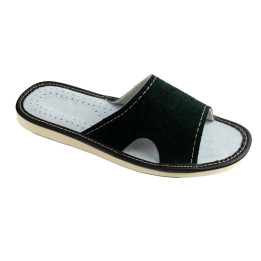 Damen-Wildlederslipper, Damenschuhe, Hausschuhe, schwarze Pantoffeln