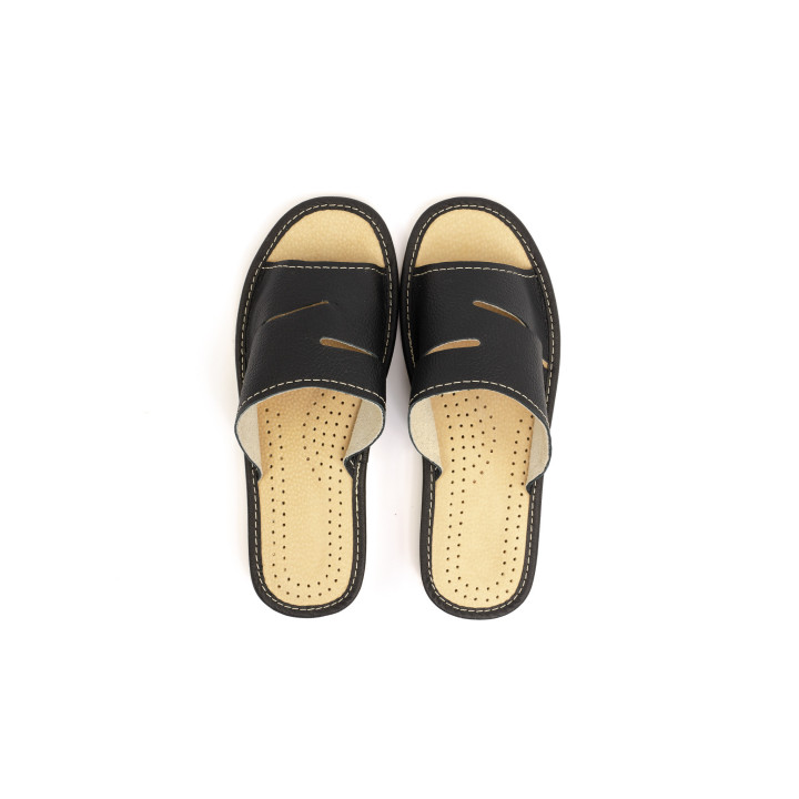 Damenpantoffeln aus 100 % Leder, Hausschuhe aus hochwertigem Naturleder