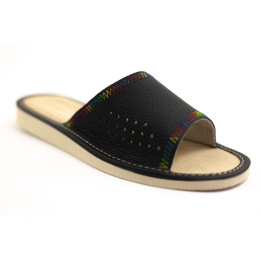 Damen-Lederpantoffeln, 100 % Leder, bunte Hausschuhe für Damen