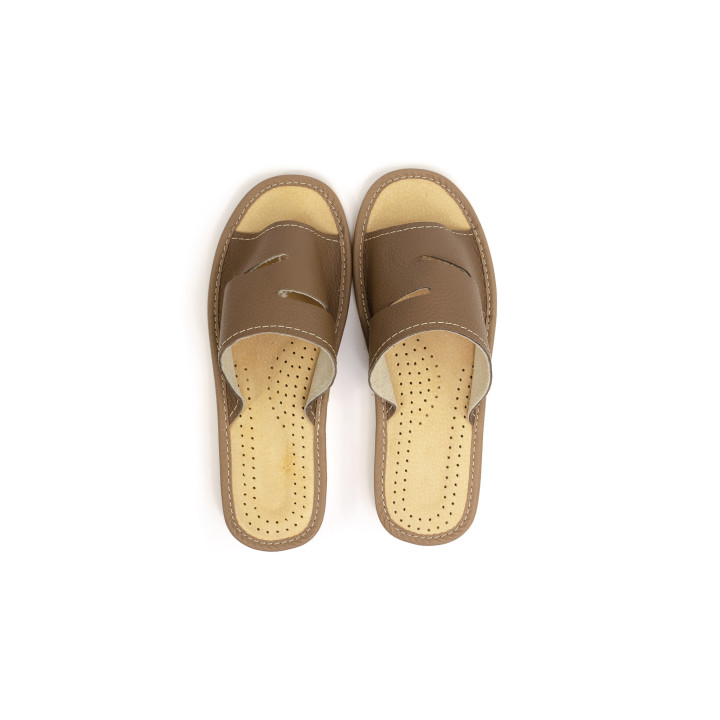 Hochwertige Damen-Lederslipper, bequeme Hausschuhe aus 100 % Leder