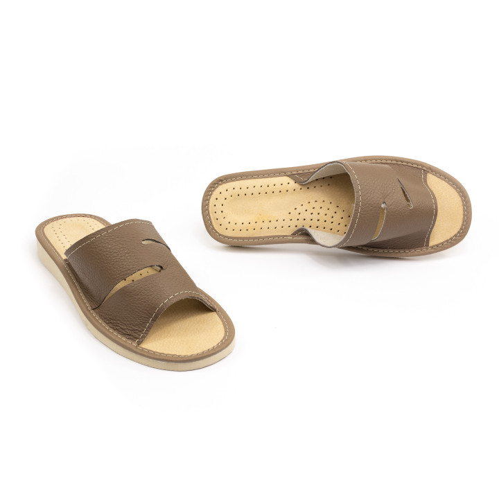 Hochwertige Damen-Lederslipper, bequeme Hausschuhe aus 100 % Leder