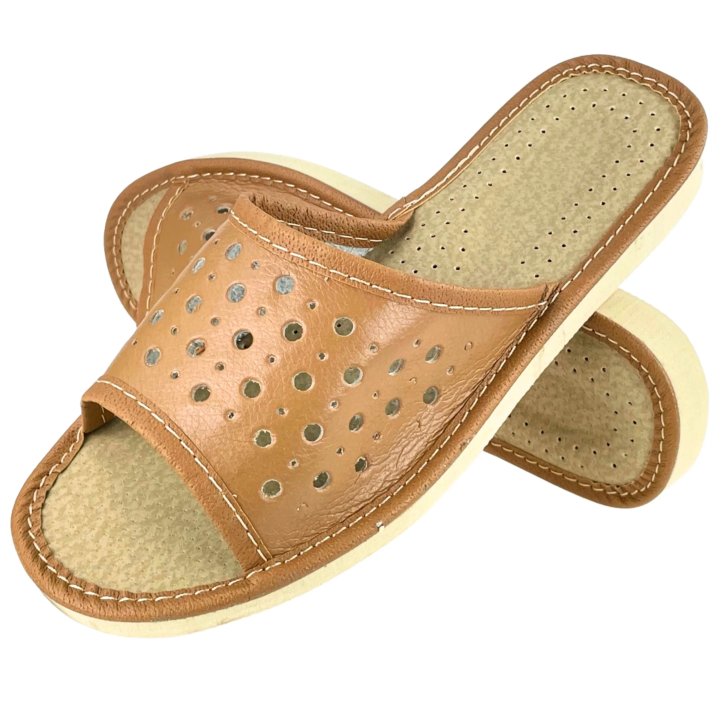 Natürliche Hausschuhe für Damen, bequeme, anatomisch geformte Damenschuhe