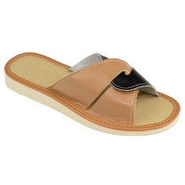 Bequeme Damenslipper, farblich kombinierte Hausschuhe für Damen