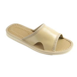 Damenschuhe mit Ausschnitten an den Seiten, beige Damenschuhe