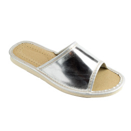 Silberne Damenschuhe, Hausschuhe für Damen