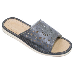 Graue Damen-Hausschuhe „Rozeta“, bequeme Damen-Hausschuhe