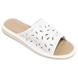 Weiße Damenschuhe, bequeme Hausschuhe, Damen-Pantoletten