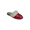 Gefütterte Damenslipper mit geschlossener Spitze, rote Hausschuhe