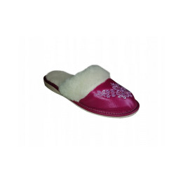 Gefütterte Damenslipper mit geschlossener Spitze, violette Hausschuhe