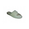 Gefütterte Damenschuhe mit geschlossener Spitze, beige Hausschuhe