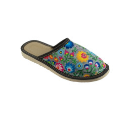 Geschlossene Damenschuhe mit Łowicz-Motiv, Hausschuhe aus Łowicz