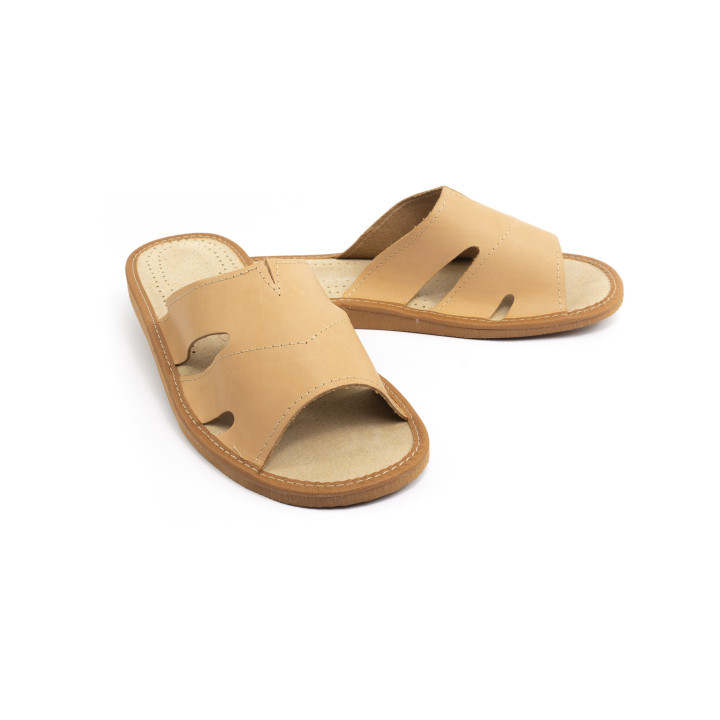 Herren-Hausschuhe aus Leder, 100 % hochwertiges Leder, Hausschuhe