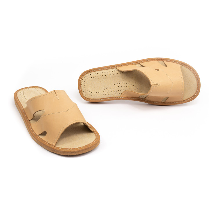 Herren-Hausschuhe aus Leder, 100 % hochwertiges Leder, Hausschuhe
