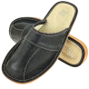 Braune Lederslipper für Herren, aus 4 Teilen zusammengesetzte Pantoffeln