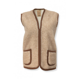 Beigefarbene Standardweste, Unisex-Wollweste