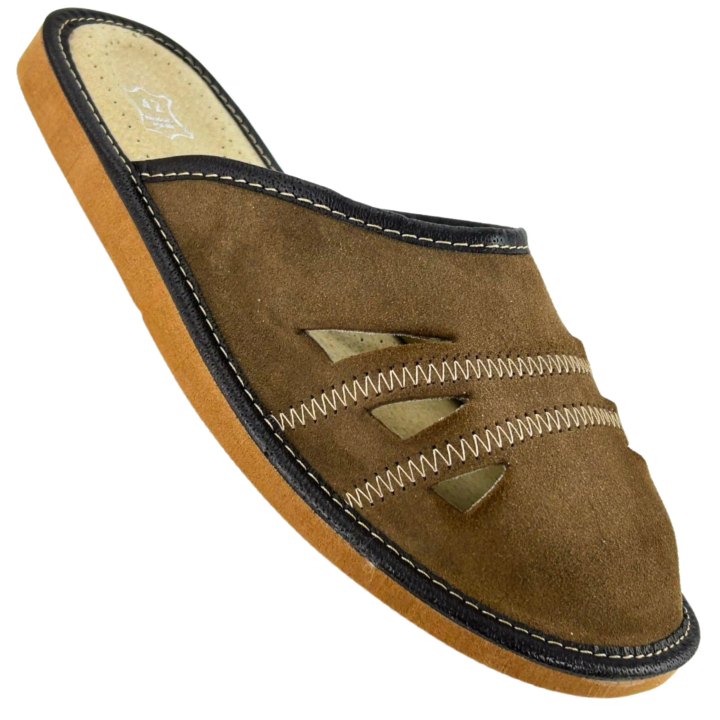 Geschlossene Herren-Slipper aus Velours, strapazierfähige Herrenslipper