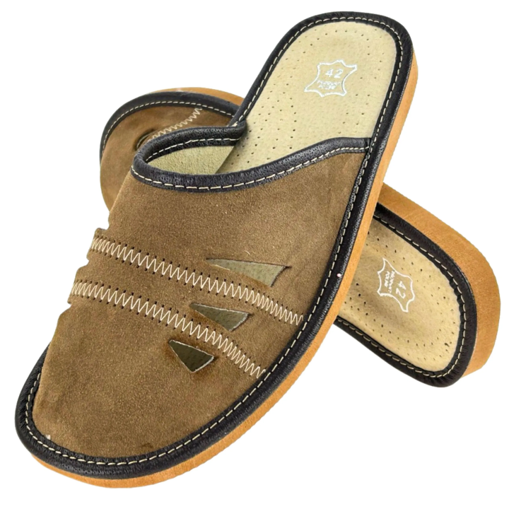 Geschlossene Herren-Slipper aus Velours, strapazierfähige Herrenslipper