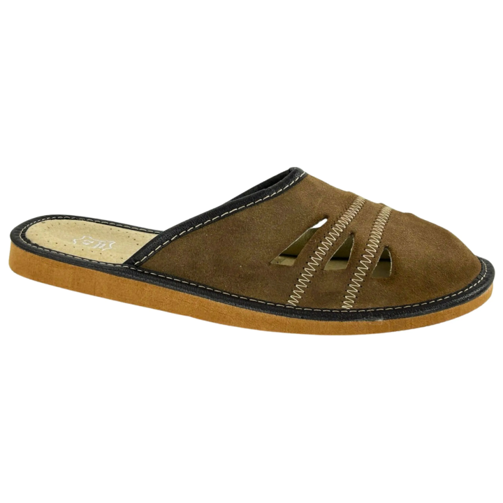 Geschlossene Herren-Slipper aus Velours, strapazierfähige Herrenslipper