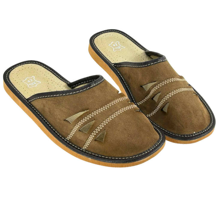 Geschlossene Herren-Slipper aus Velours, strapazierfähige Herrenslipper