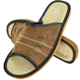 Offene Velours-Pantoffeln für Herren, Hausschuhe im Flip-Flop-Stil für Herren