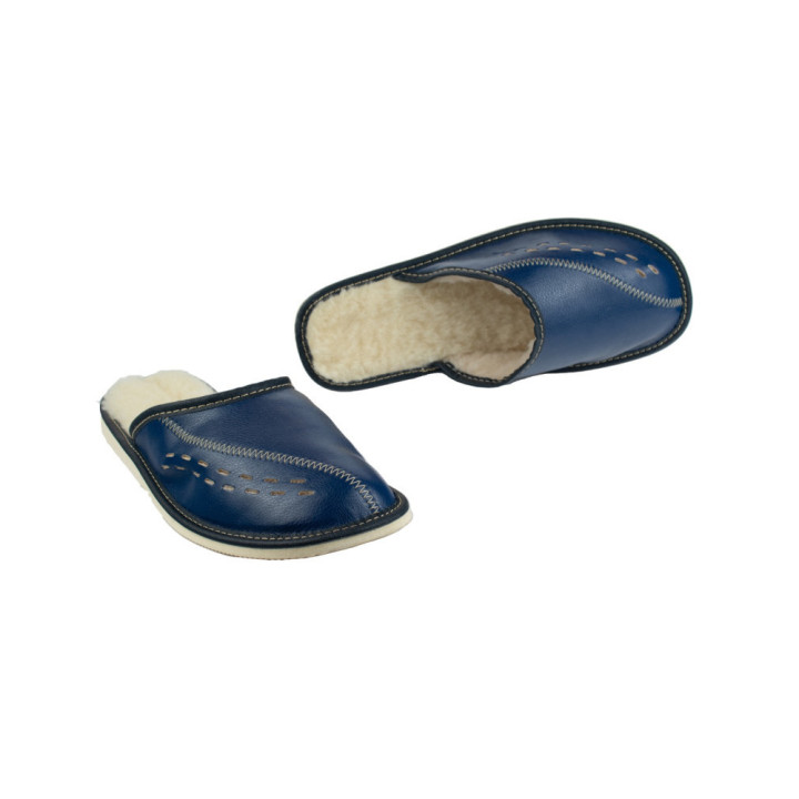 Dunkelblaue Herren-Winterschuhe, gefütterte Herren-Hausschuhe