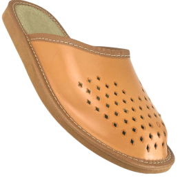 Geschlossene, perforierte und helle Herrenslipper, Herrenschuhe für zu Hause