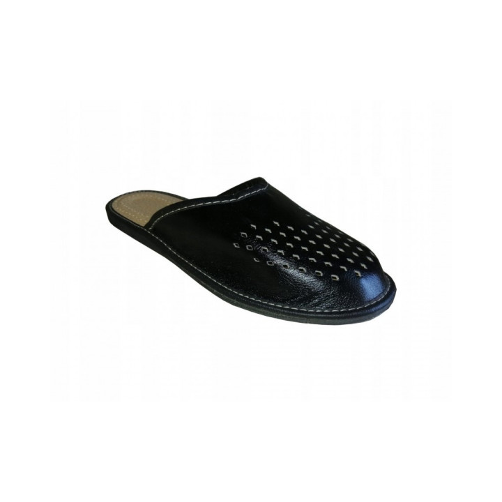 Schwarze Herrenslipper mit Löchern im Obermaterial, luftdurchlässige Herrenslipper