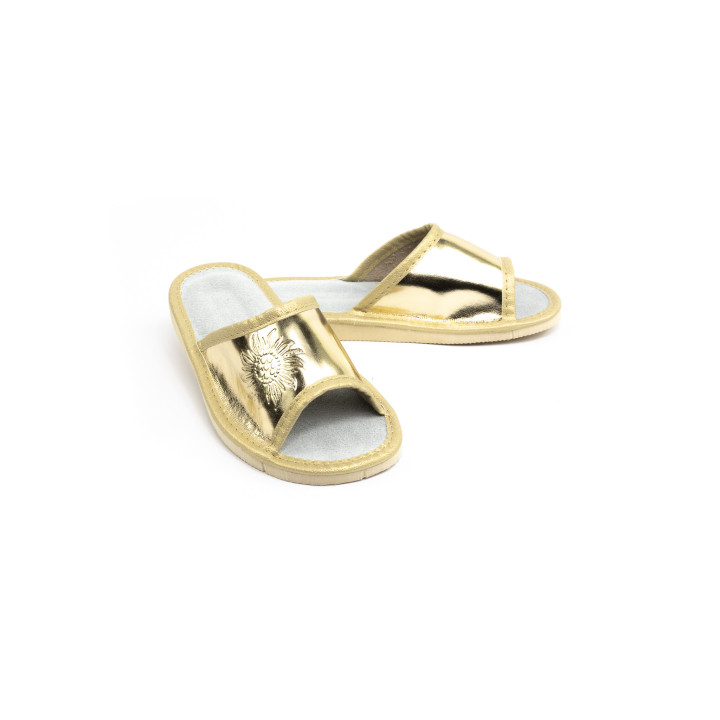 Goldene Kinderschuhe, Lederslipper für Kinder