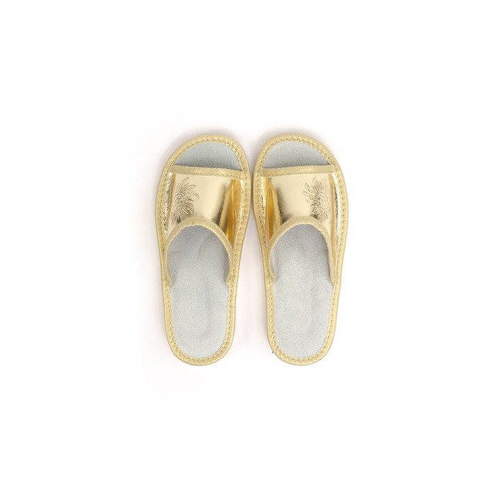 Goldene Kinderschuhe, Lederslipper für Kinder