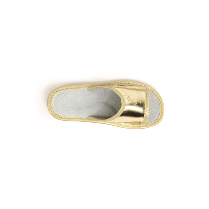 Goldene Kinderschuhe, Lederslipper für Kinder
