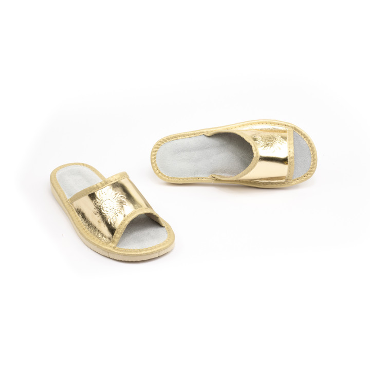 Goldene Kinderschuhe, Lederslipper für Kinder