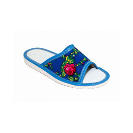 Kinderhausschuhe im Bergstil, blaue Kinderschuhe