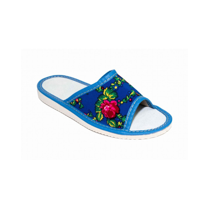 Kinderhausschuhe im Bergstil, blaue Kinderschuhe