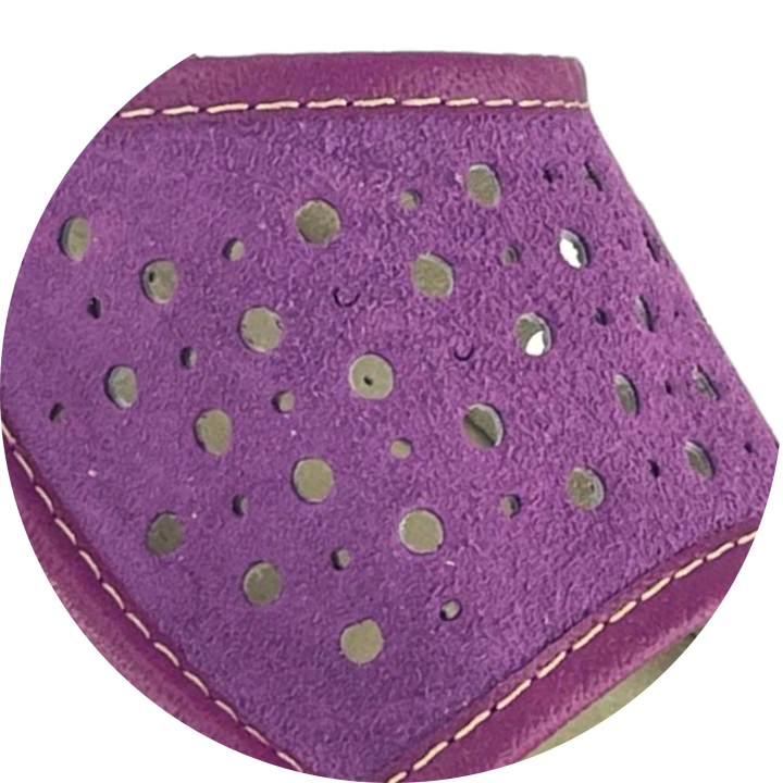 Leichte, durchbrochene Damenschuhe aus Leder, violette Damenschuhe für zu Hause