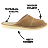 Damenschuhe für zu Hause Lederslipper Damenschuhe im Goralen-Stil aus Leder Hellbraun