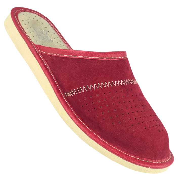 Rote Damenschuhe aus Wildleder, Hausschuhe