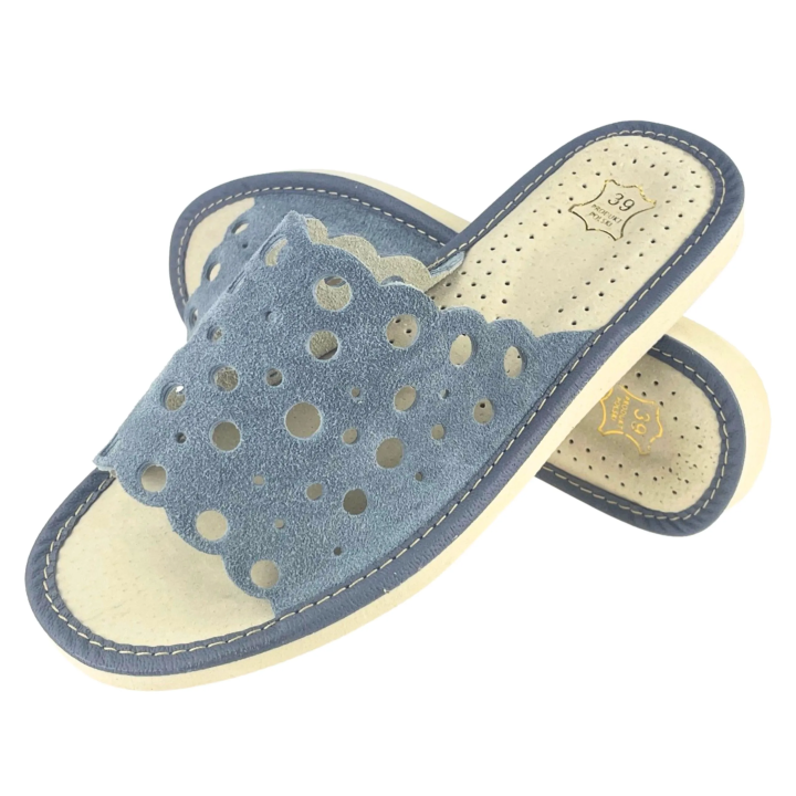 Graue Damenschuhe, bequeme Hausschuhe