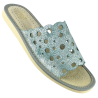 LIMITIERTE AUFLAGE – Silberfarbene Damen-Lederpantoffeln in Cracked-Silver-Optik