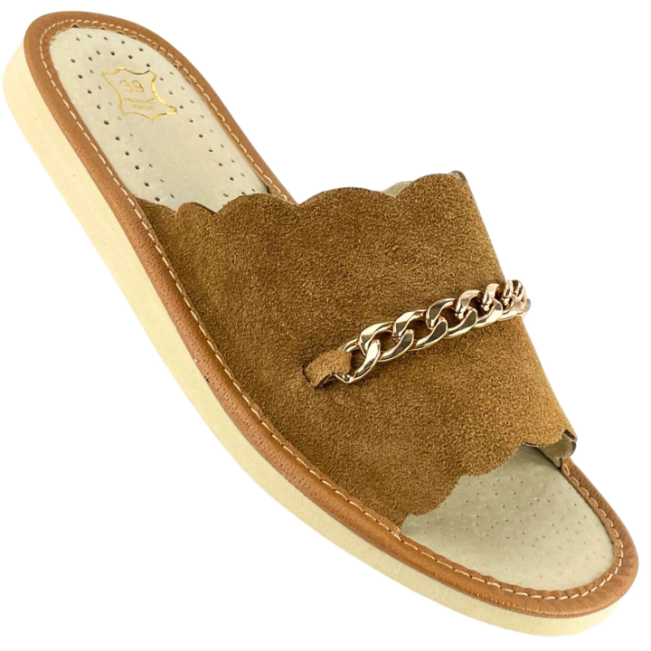 Braune Damenschuhe aus Naturleder