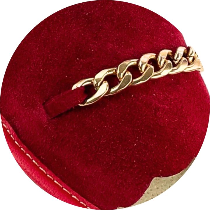 Rote Damen-Hausschuhe, bequeme Lederslipper