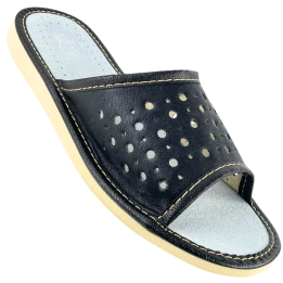 Schwarze Damen-Sandalen, Sommerpantoffeln für Damen mit offenen Zehen