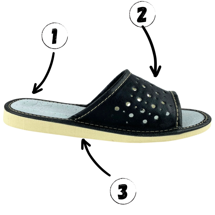 Schwarze Damen-Sandalen, Sommerpantoffeln für Damen mit offenen Zehen