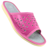 Rosa Damenschuhe, Hausschuhe aus Leder, Pantoffeln, Slipper