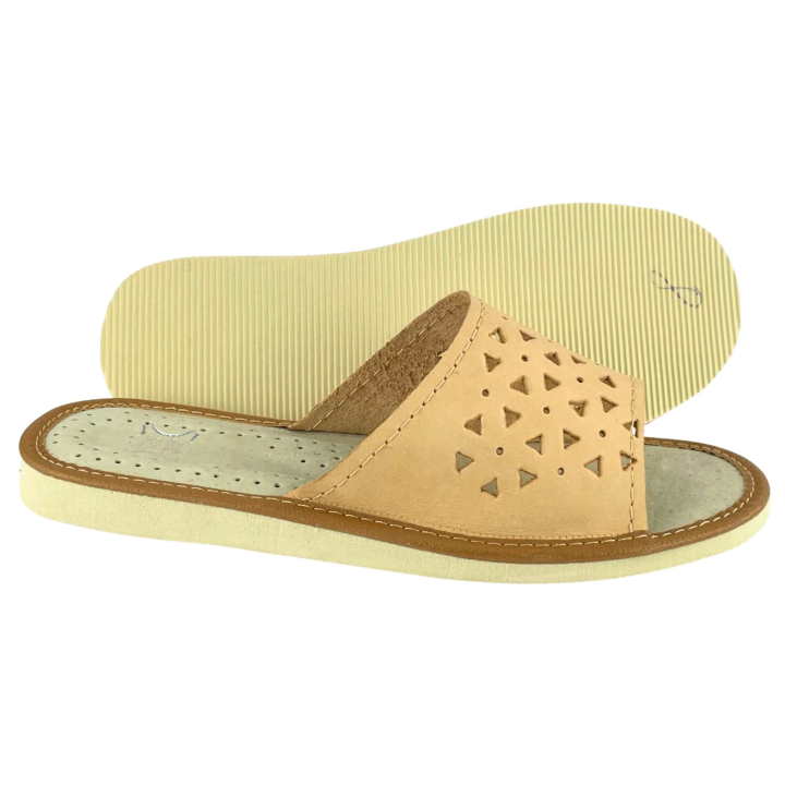 Sommer-Hausschuhe für Damen, Leder-Hausschuhe für Damen