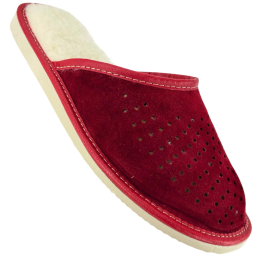 Weihnachtliche, gefütterte Herrenslipper – Winterschlipper aus Leder