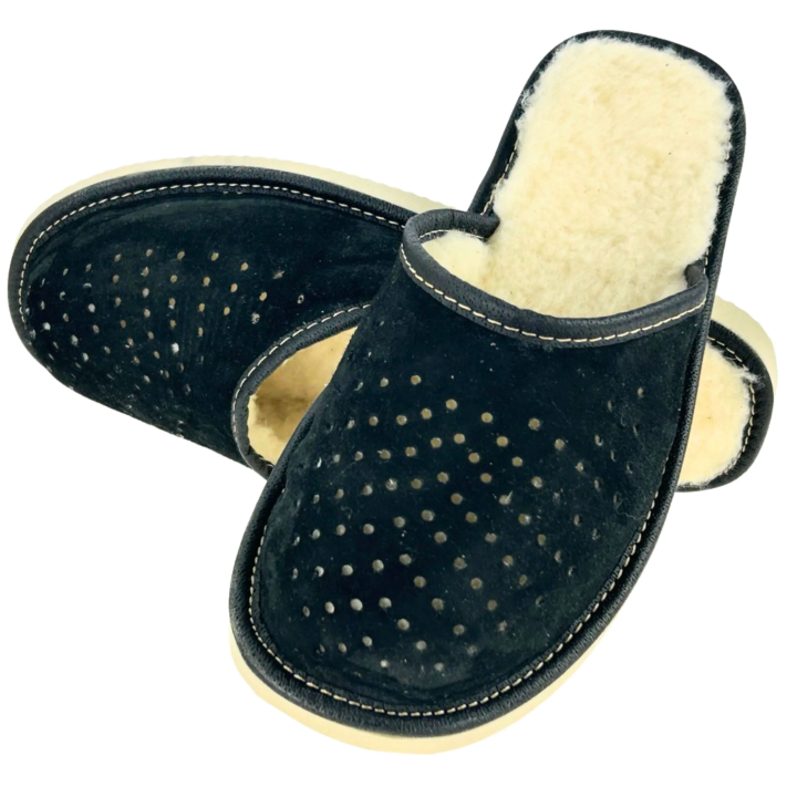 Winterpantoffeln aus Leder für Herren Bequeme Herrenslipper für den Winter