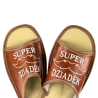 Hausschuhe mit der Aufschrift „Super Opa“ – Herrenschuhe als Geschenk