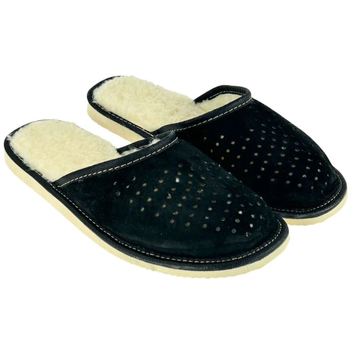 Winterpantoffeln aus Leder für Herren Bequeme Herrenslipper für den Winter