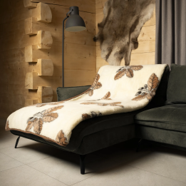 Überwurf, Plaid, warme Bergdecke, weiche Decke mit Ahornblattmuster